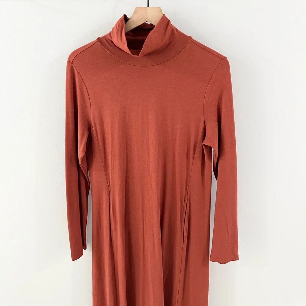 Soft Surroundings Jersey Knit Midi Dress Orange Size Small - Picture 3 of 6